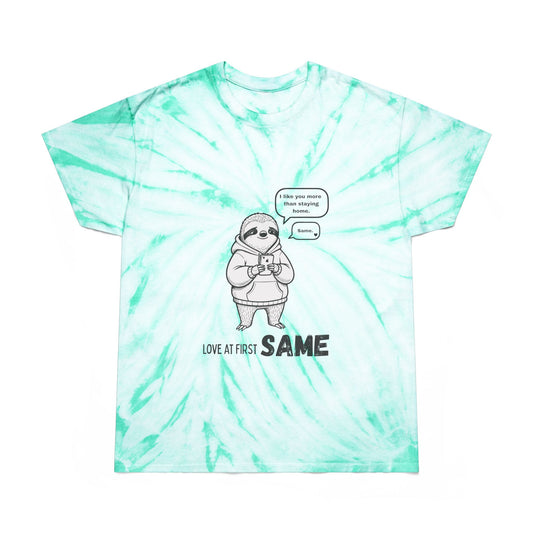 Funny Valentine’s Day Tie-Dye T-Shirt for Introverts | Love at First Same Sloth Tee
