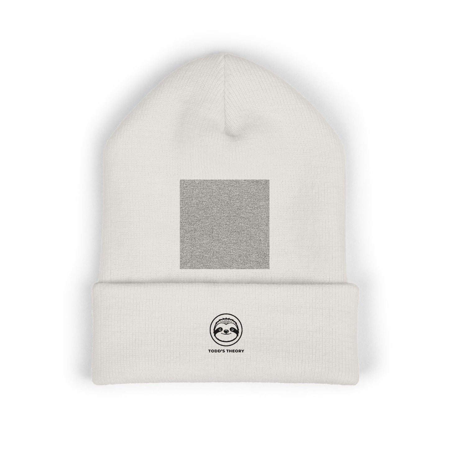 Embroidered Cuffed Beanie – Minimal Sloth Logo Knit Winter Hat