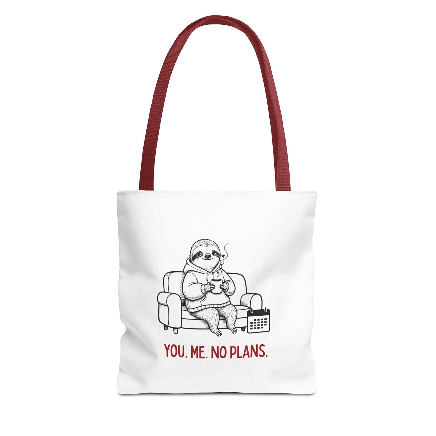 Funny Valentine’s Day Gift Tote Bag “You. Me. No Plans.” | Sloth Tote for Introverts